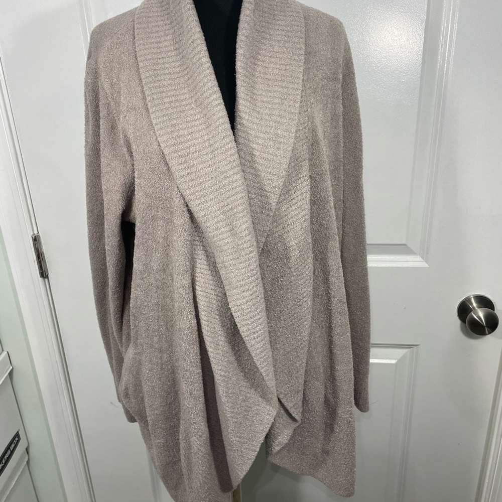 Barefoot Dreams Cozy Women's Sweater in Taupe Size XL CB-106
